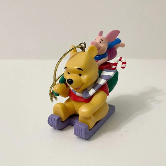 Disney Noma Winnie The Pooh And Piglet Christmas Tree Ornament Sleigh Sled - Picture 1 of 16